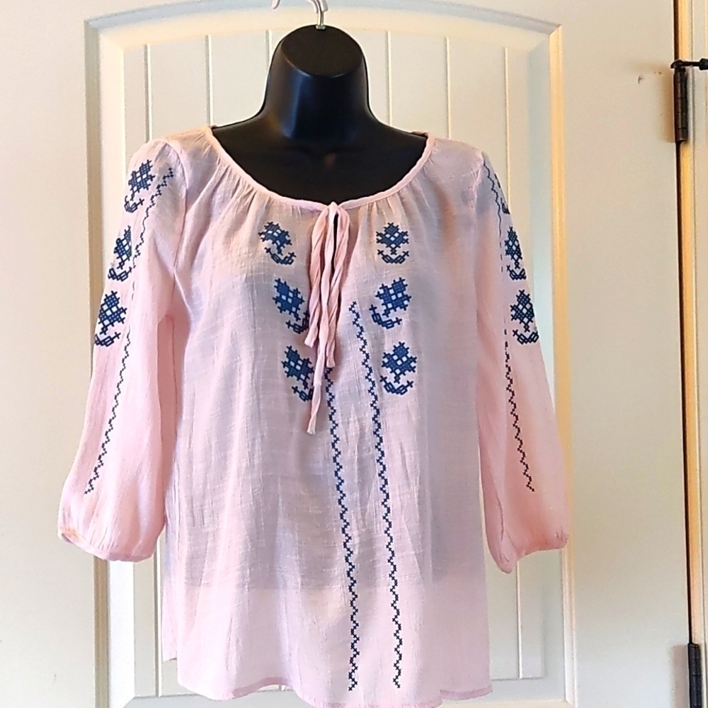 Body Central Half Sleeve Peasant Tunic Size S